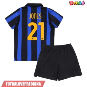Lacne Dětský Futbalové dres Inter Milan Curtis Jones #21 2026-27 Krátky Rukáv - Domáci (+ trenírky)